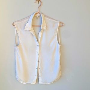 MAJE Sleeveless Shirt w/ Beaded Collar (1)